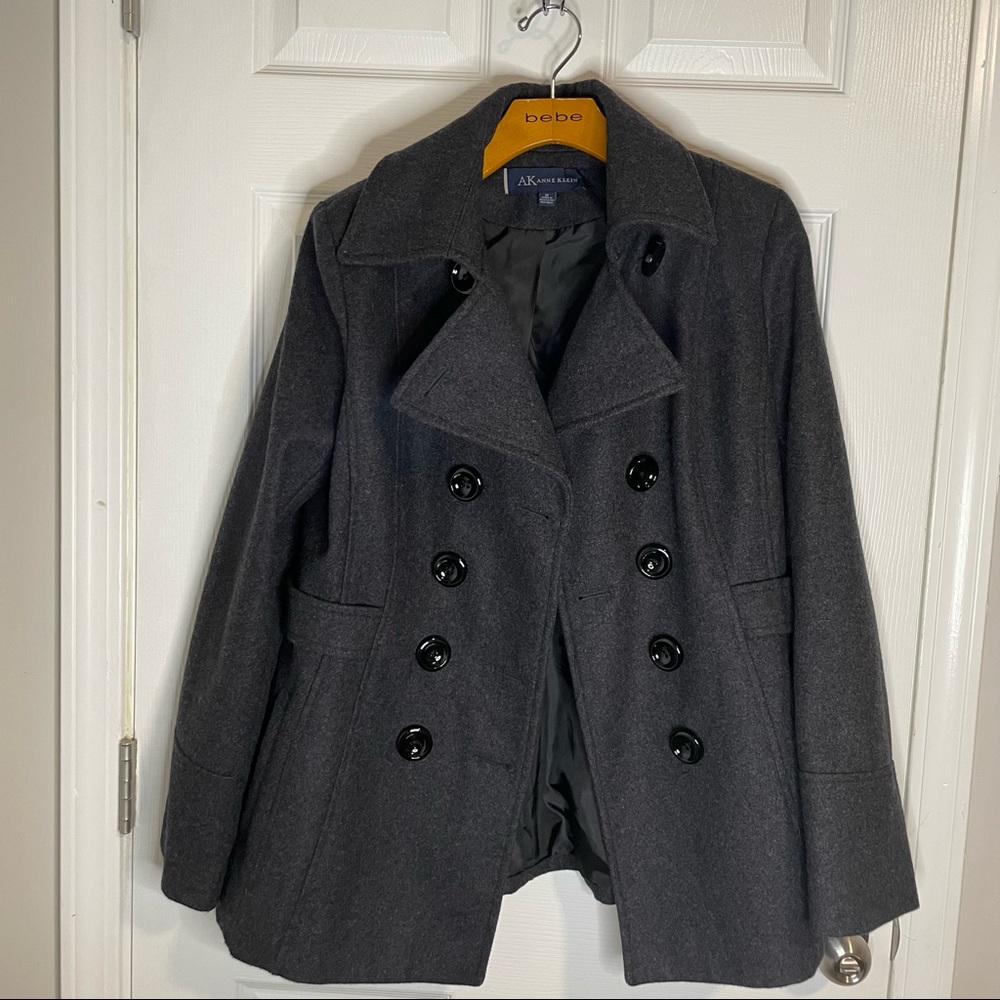 Anne Klein Charcoal PeaCoat size Medium